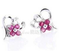 璀璨綻放，平價奢華——天然紅寶石與水晶耳飾100元混批